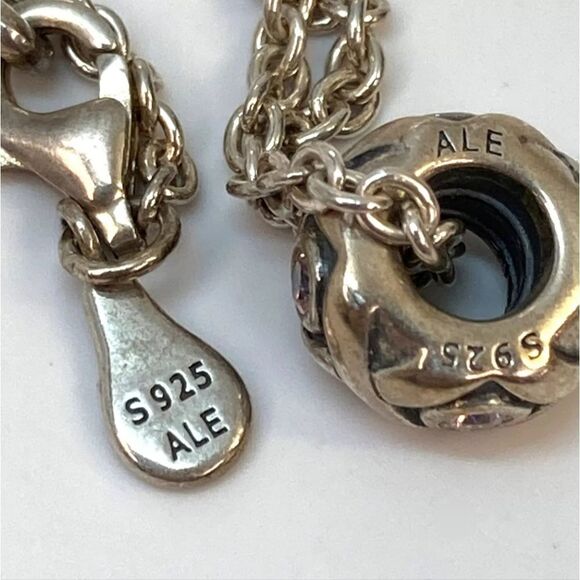 Pandora 925 ALE Sterling Silver Ballet Dancer Shoes Pendant NecklaceC - Picture 3 of 4